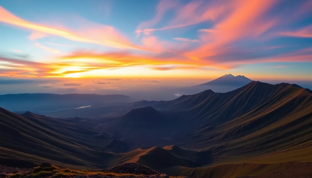 Hiking Mount Rinjani's scenic slopes with panoramic views of Indonesia's second-highest volcano, showcasing volcanic terrain and lush greenery.