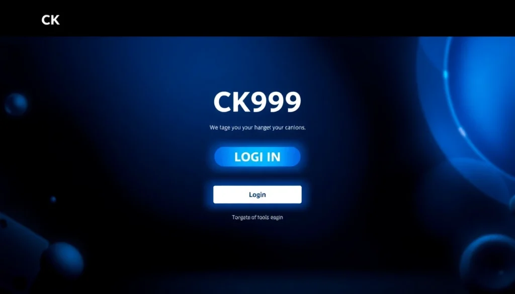 Quick and secure ck999 login screen with a streamlined interface emphasizes ease of access for online gaming enthusiasts.