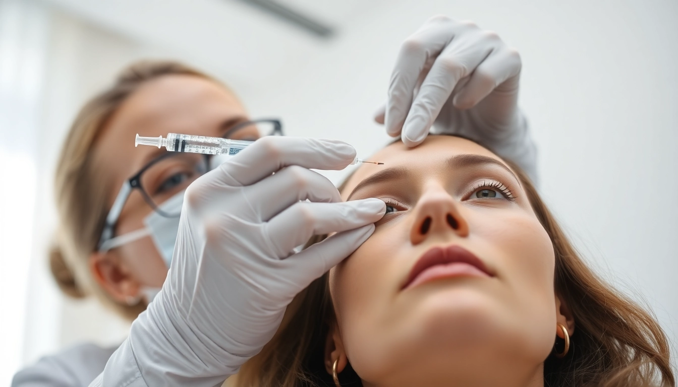 Botox treatment in Zurich: Experienced aesthetic doctor performing facial injections with gentle technique.